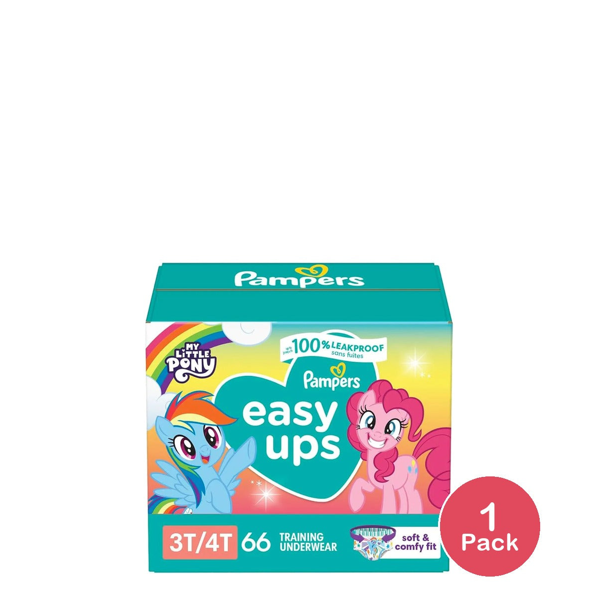 Pampers Easy Ups Training Underwear Girls, 3T-4T Size 5 Diapers, 66 Count 72.64oz (Pack of 1)