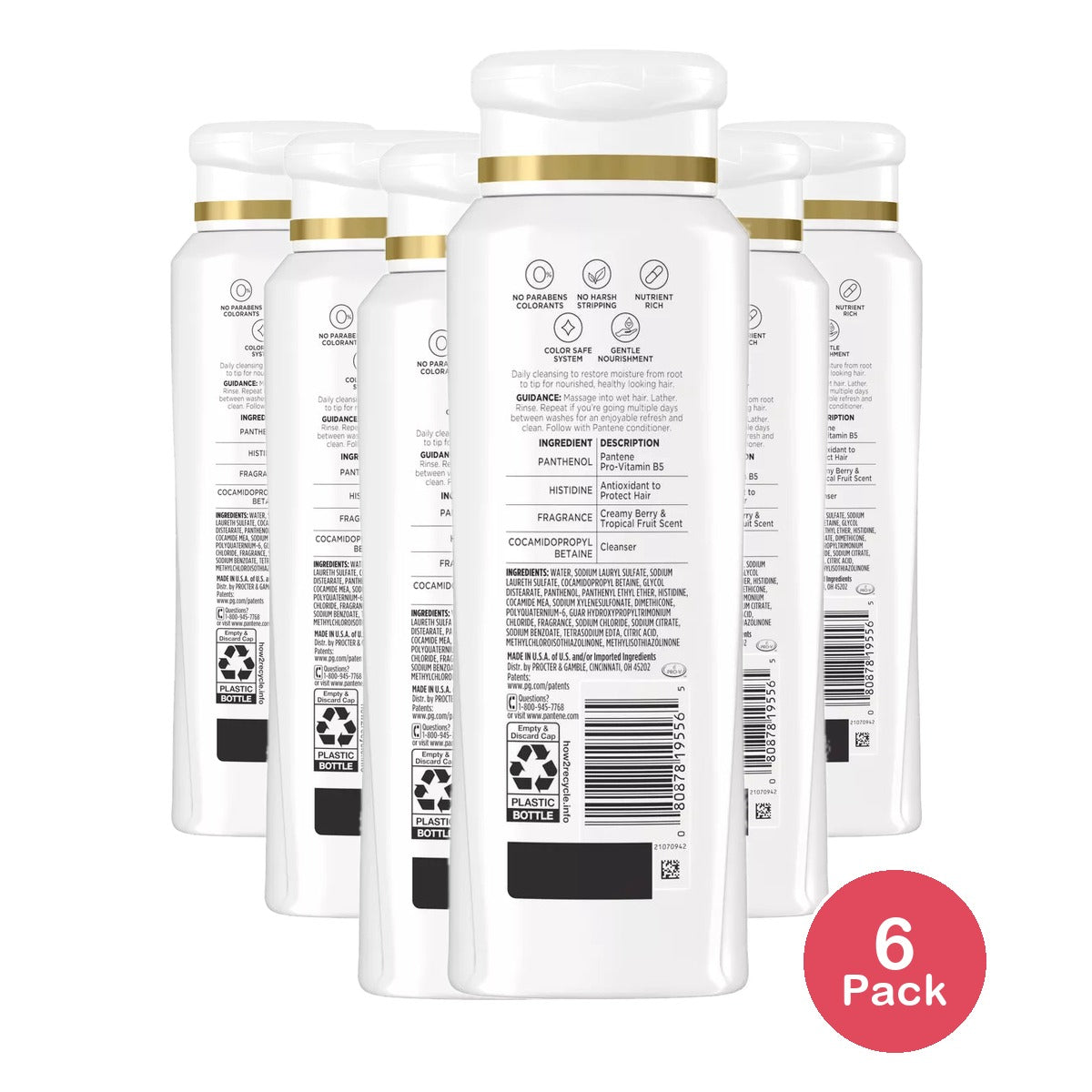 Pantene Pro-V Daily Moisture Renewal Shampoo - 12 fl oz(Pack of 6)