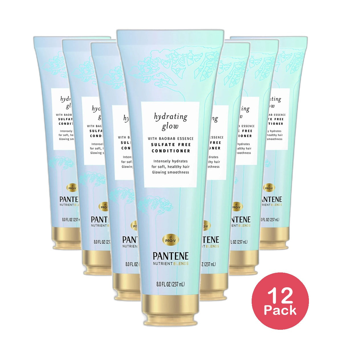 Pantene Pro V Hydrating Glow Sulfate Free Conditioner 8Oz (Pack of 12)