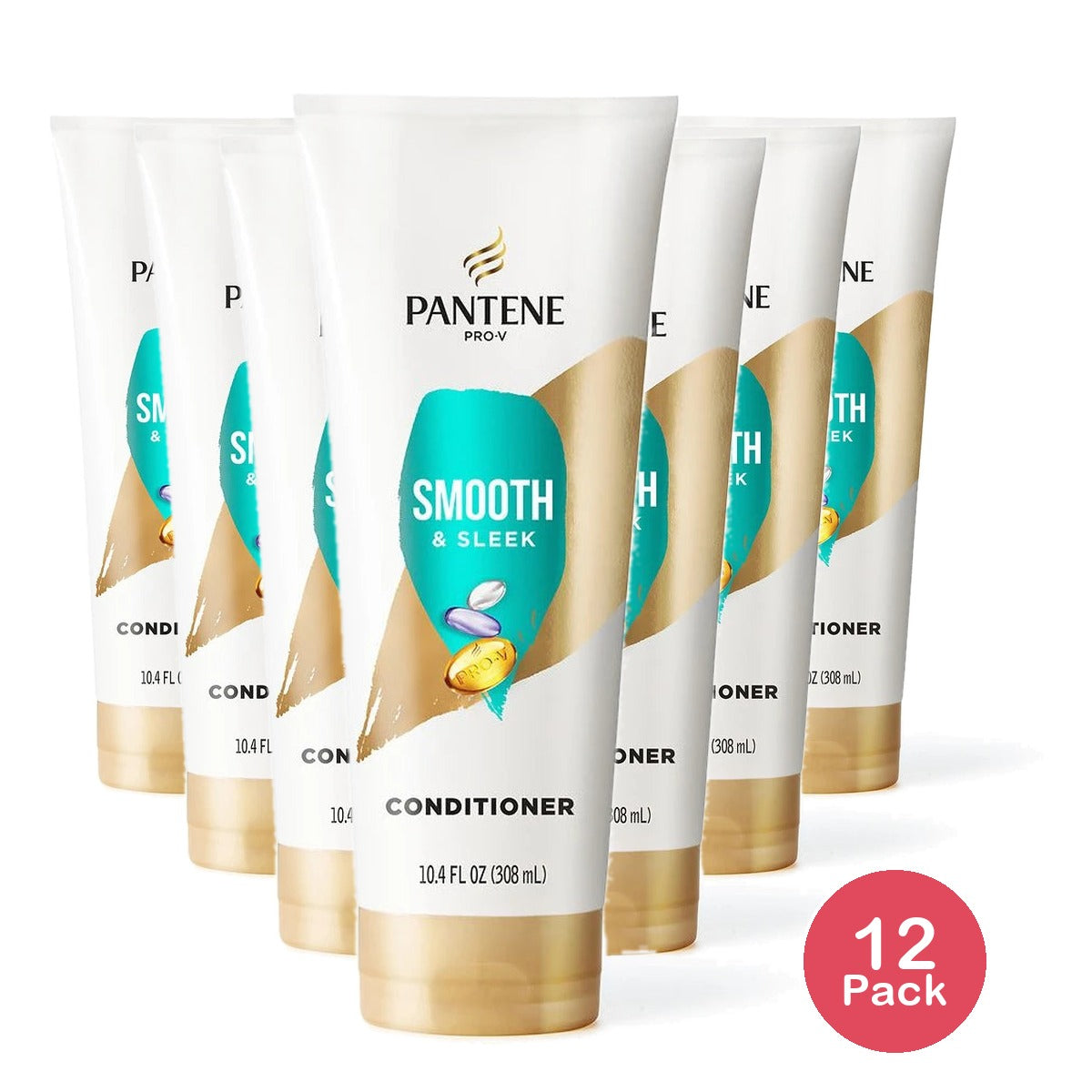 Pantene Pro-V Smooth & Sleek Conditioner 10.4 fl Oz (Pack of 12)