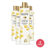 Pantene Sulfate Free Hair Strengthening Anti Frizz Damage Repair Shampoo with Castor Oil 9.6 Oz (Pack of 4)