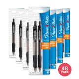 Paper Mate 89468 Black Profile Retractable Ballpoint Pens 2 Count 0.6Oz(Pack of 48)