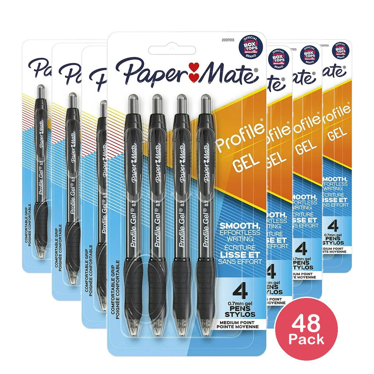 Paper Mate Profile Retractable Gel Pens Black 0.7mm 1.6oz (Pack of 48)