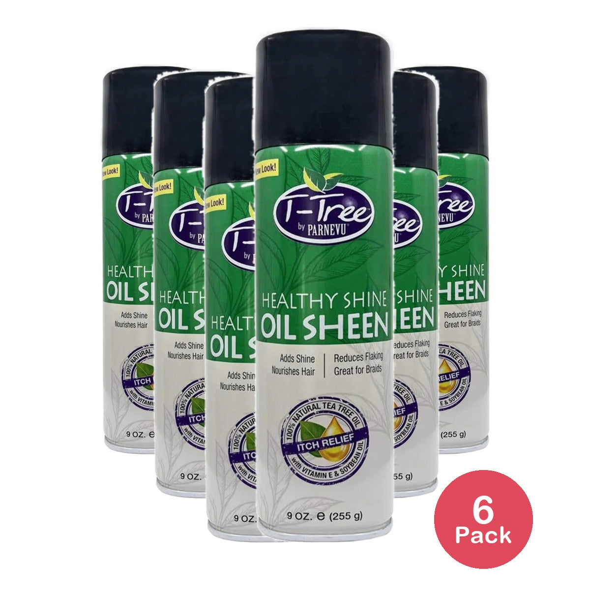 Parnevu T-Tree Healthy Shine Oil Sheen 9 Oz (Pack of 6)