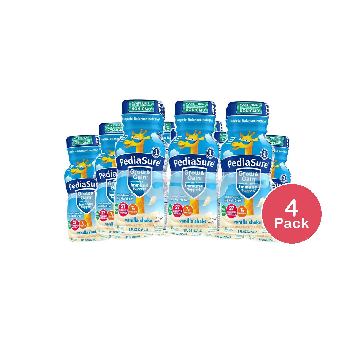 PediaSure Grow & Gain Vanilla 8 Oz (Pack of 4)
