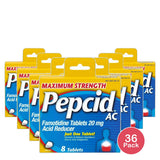 Pepcid Ac Maximum Strength Acid Reducer Famotidine Tablets8 Ea 1.12Oz (Pack of 36)