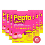 Pepto-Bismol Tablets Cherry Relieves Heartburn30 Each 1.44Oz (Pack of 24)