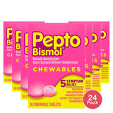 Pepto-Bismol Tablets Relieves Heartburn30 Each 1.53Oz (Pack of 24)