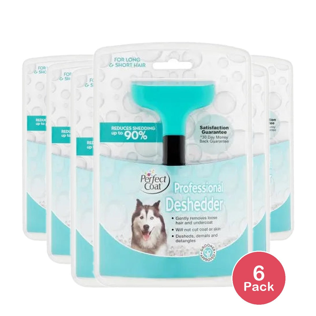 Perfect Coat Professional Deshedder Tool for Medium Size Pets 23oz (Pack of 6)
