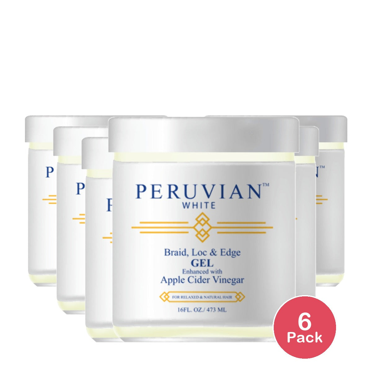 Peruvian White Braid & Edge Gel 16 Oz (Pack of 6)