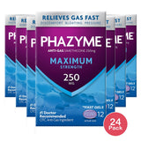 Phazyme Maximum Strength 250 mg Anti-Gas Simethicone Soft Gels 12 ea 1.6oz (Pack of 24)