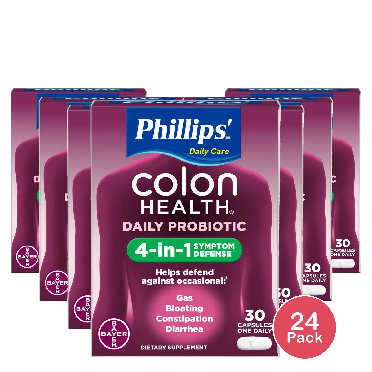 Phillips Colon Health Probiotic Supplement Capsules 5.29Oz (Pack of 24)