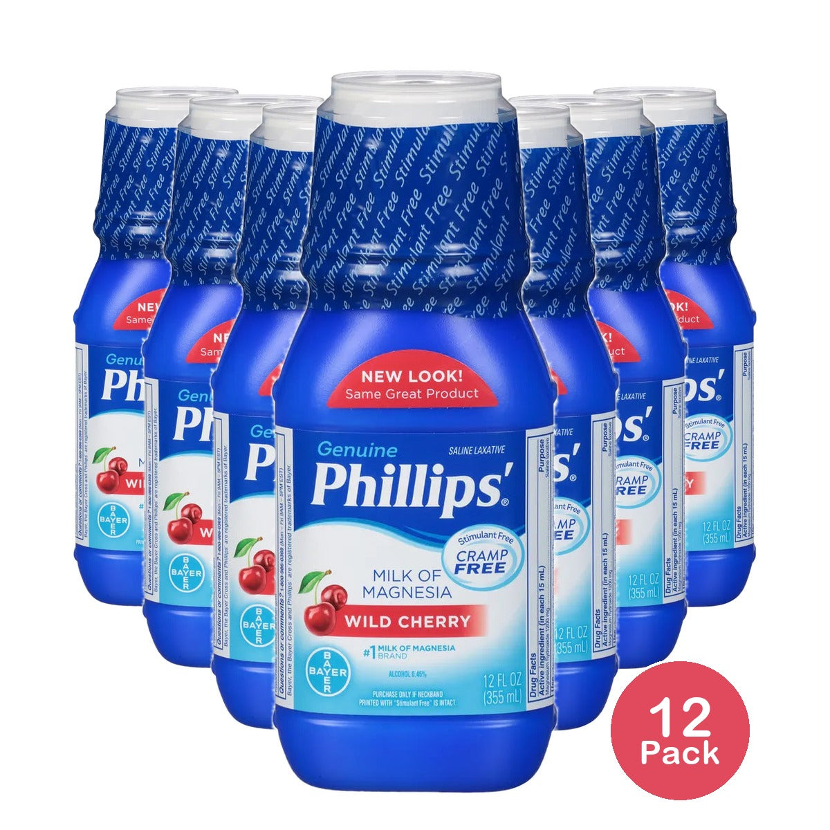 Phillips Milk Of Magnesia Cherry Liquid - 12 Oz (Pack of 12)