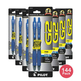 Pilot G2 Premium Gel Roller Pens Fine Point 0.7 mm Blue Ink 0.634oz (Pack of 144)