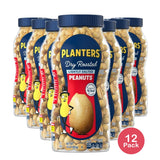 Planters Peanuts, Dry Roasted, Lightly Salted, 16 OZ (Pack of 12)