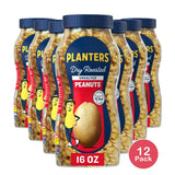 Planters Unsalted Dry Roasted Peanuts 16 OZ (Pack of 12)