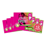 Playtex Sport Plastic Tampons Unscented Super Absorbency - 36ct (Pack of 12)