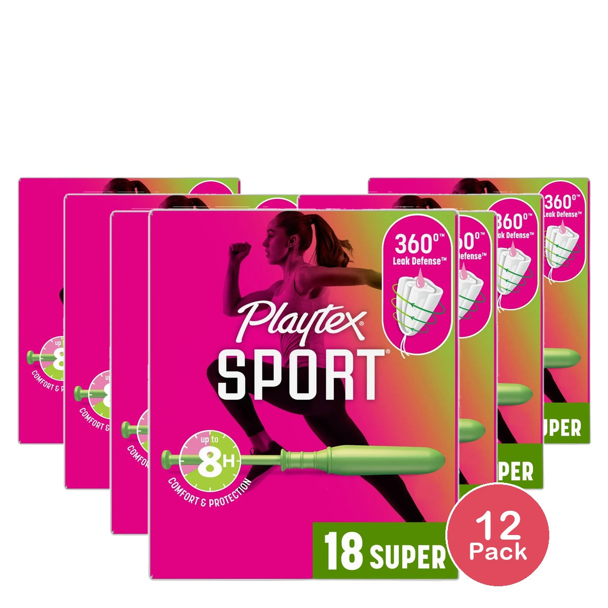 Playtex Sport Tampons Super Abosrbency Unscented18 Ea 5.1oz (Pack of 12)