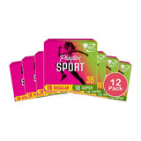 Playtex Sport Unscented Tampons Multi Pack36 Ea 0.2Oz (Pack Of 12)