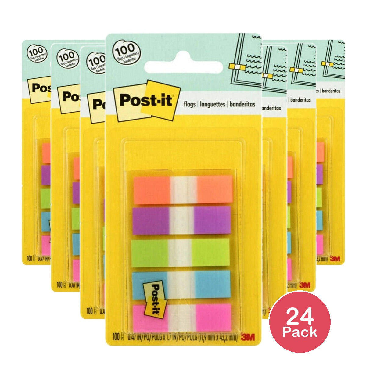 Post-it Page Marking Flags Dispenser 100 Count (Pack of 24)