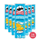 Pringles Cheddar and Sour Cream Potato Crisps Chips Lunch Snacks 5.5 Oz (Pack of 14)