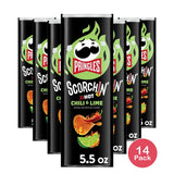Pringles Scorchin Chili Chips 5.5 oz (Pack of 14)