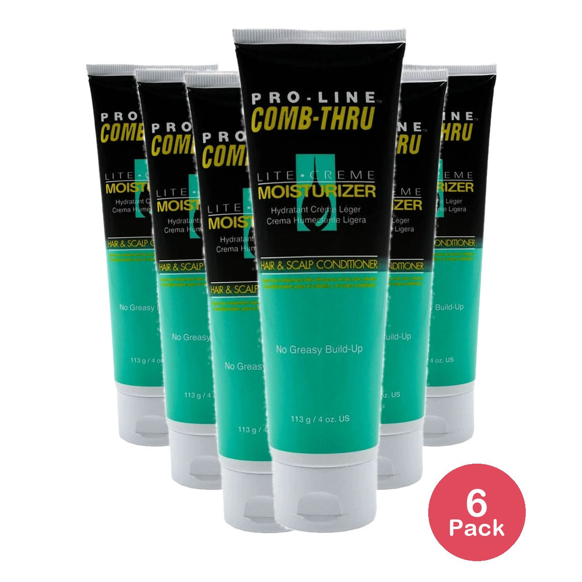 Pro Line Comb Thru Moisturizing Hair & Scalp Daily Conditioner 4 oz (Pack of 6)