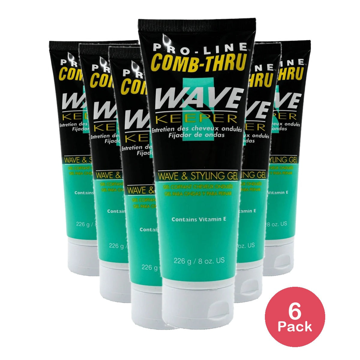 Pro Line Comb-Thru Wave Keeper Styling Gel 8 oz Hair & Scalp Conditioner  (Pack of 6)
