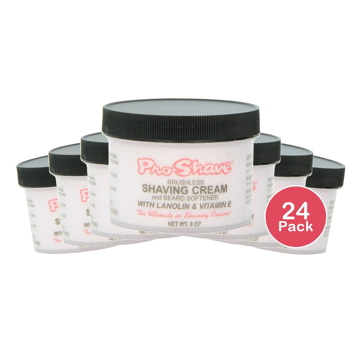 Pro Shave Brushless Shaving Cream & Beard Softener with Lanolin & Vitamin E 8 oz (Pack of 24)