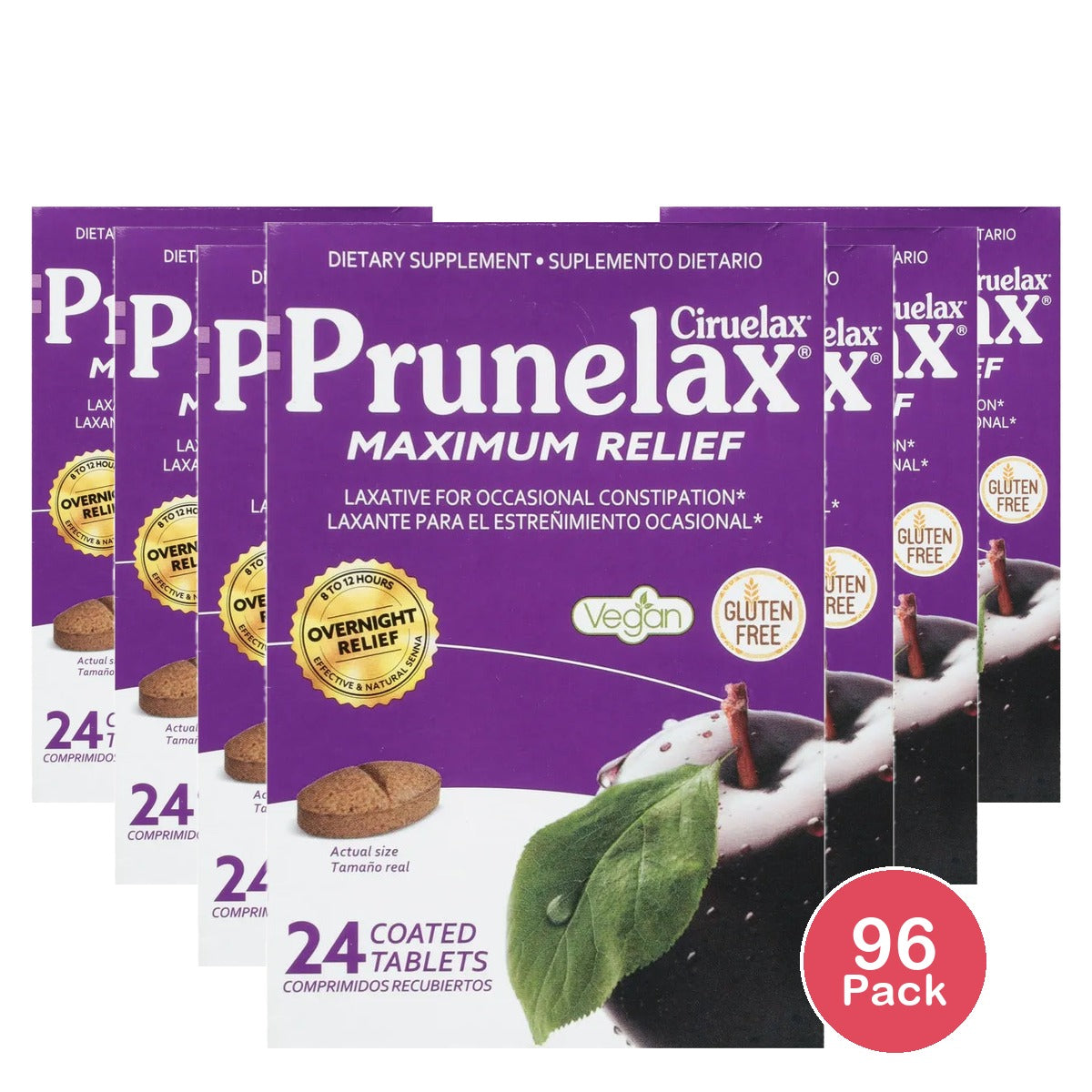 Prunelax Natural Laxative Extra Strength Tablets 1.12oz (Pack of 96)