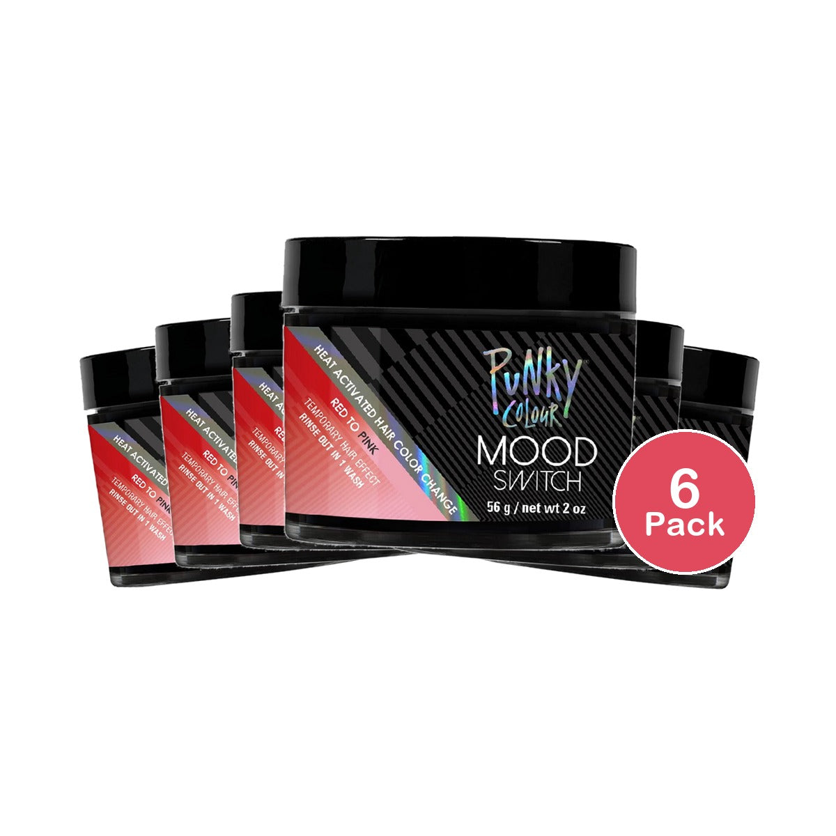 Punky Colour Mood Switch Red to Pink (Pack of 6)