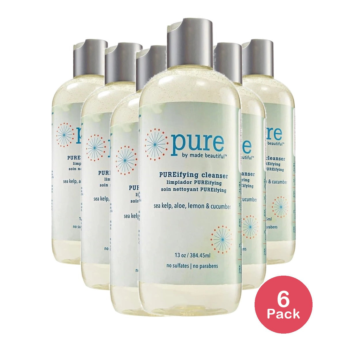 Pure by Made Beautiful Pureifying Face Cleanser 13 Oz (Pack of 6)