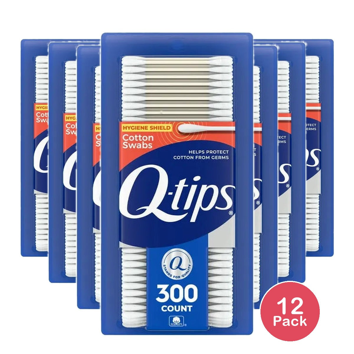 Q-Tips Antibacterial Cotton Swabs For Clean Ears 5.8oz (Pack of 12)