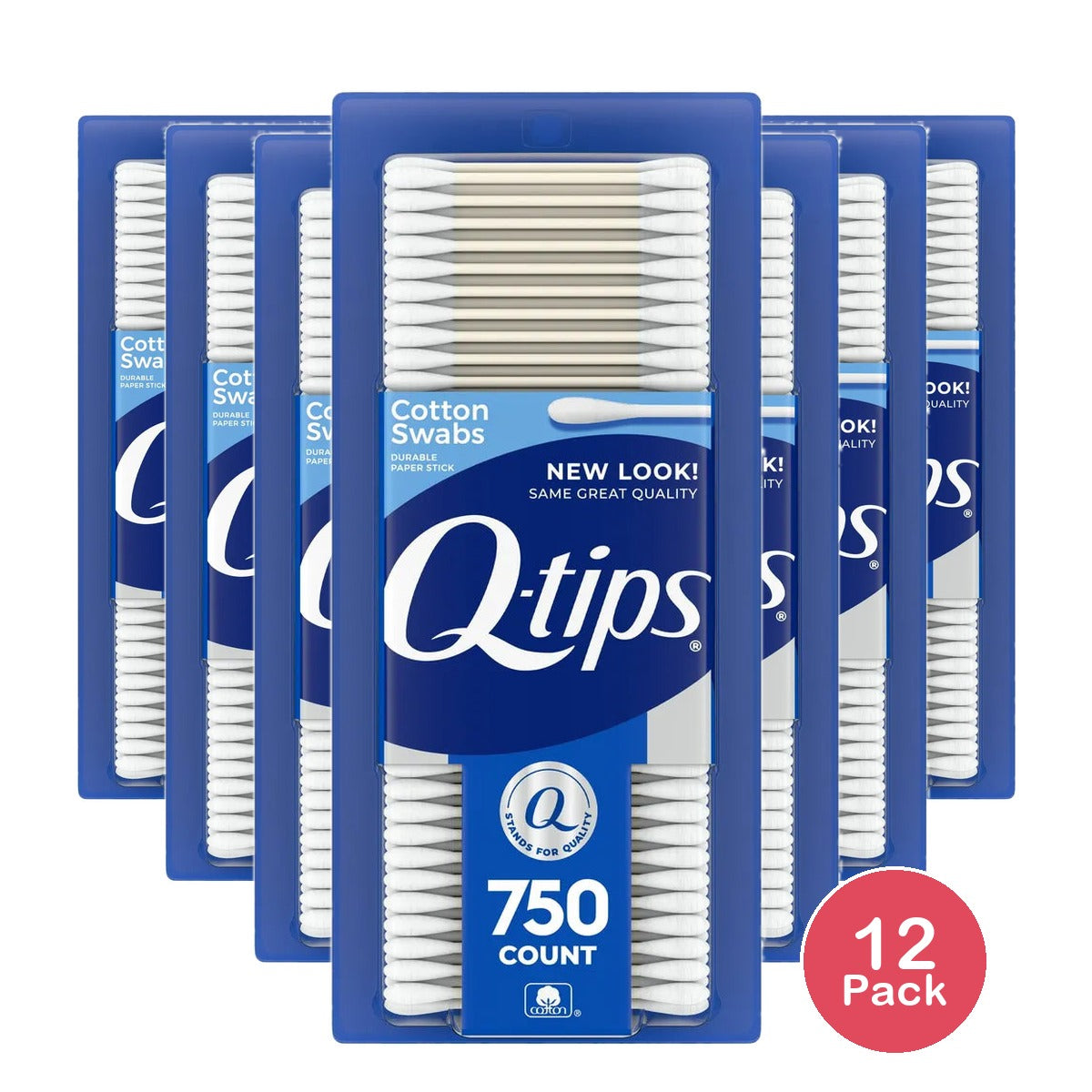 Q-Tips Cotton Swabs 750 Count 12.8oz (Pack of 12)