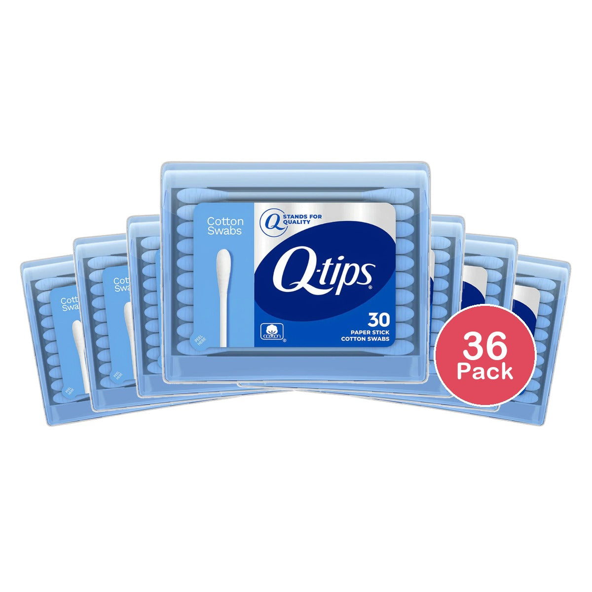 Q-Tips Cotton Swabs Purse Pack For Makeup Application 30Ea 1.12oz (Pack of 36)