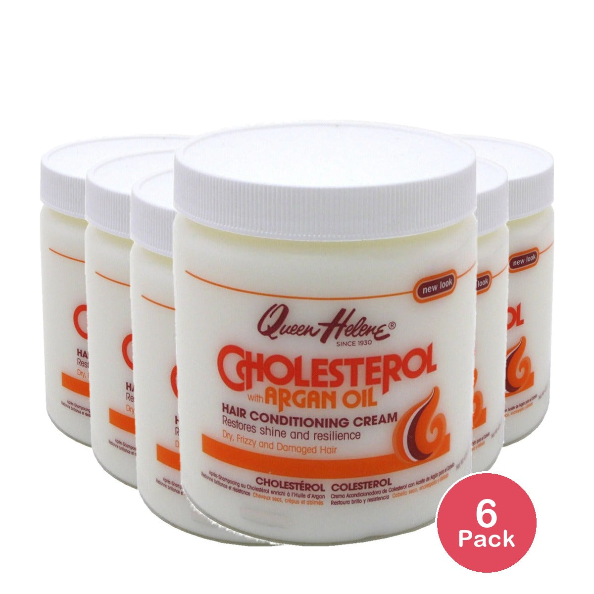Queen Helene Cholesterol Hair Creme Argan Oil 15 Oz (Pack of 6)