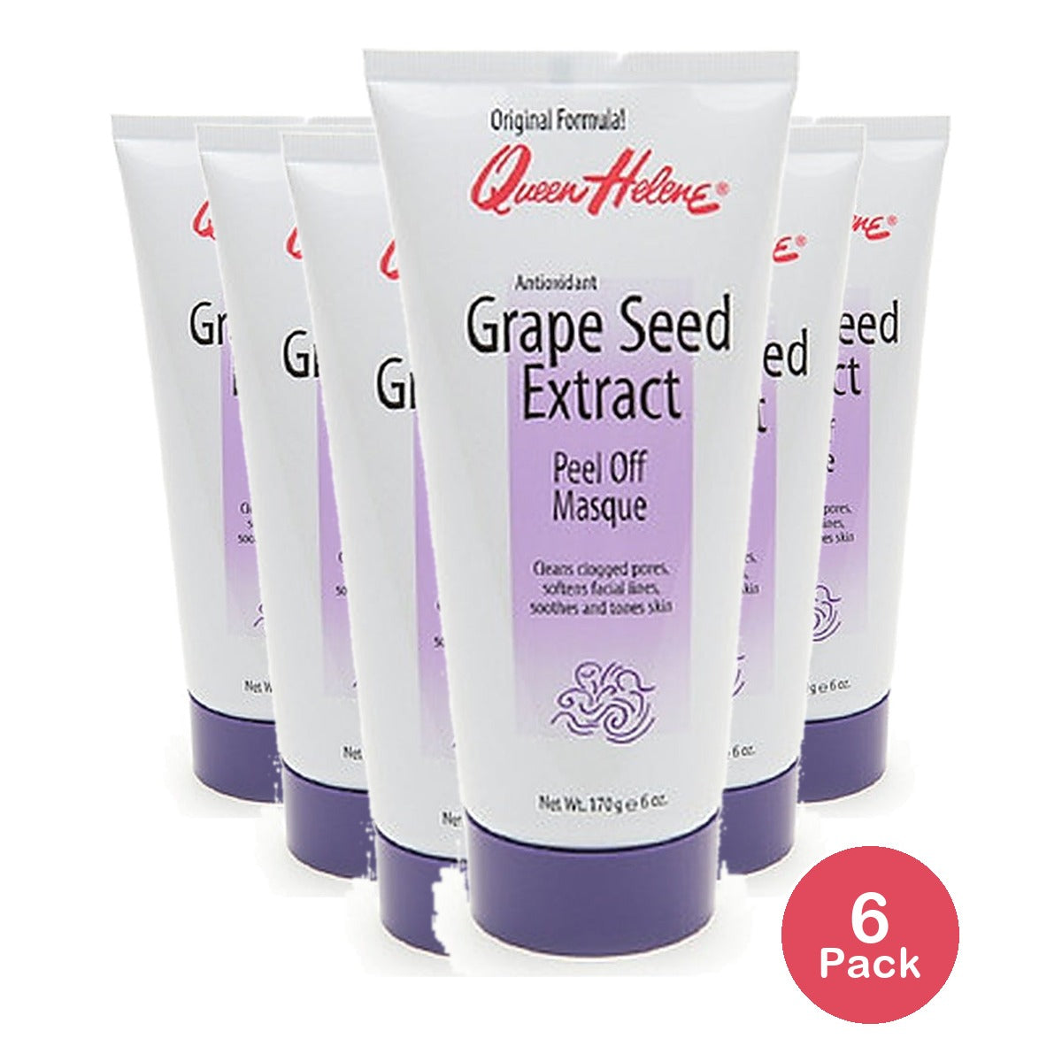 Queen Helene Grape Seed Peel-Off Masque 6 Oz (Pack of 6)