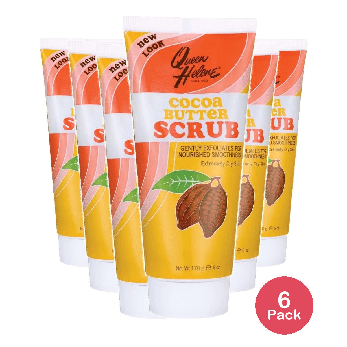 Queen Helene Natural Facial Scrub Cocoa Butter 6 Oz (Pack of 6)