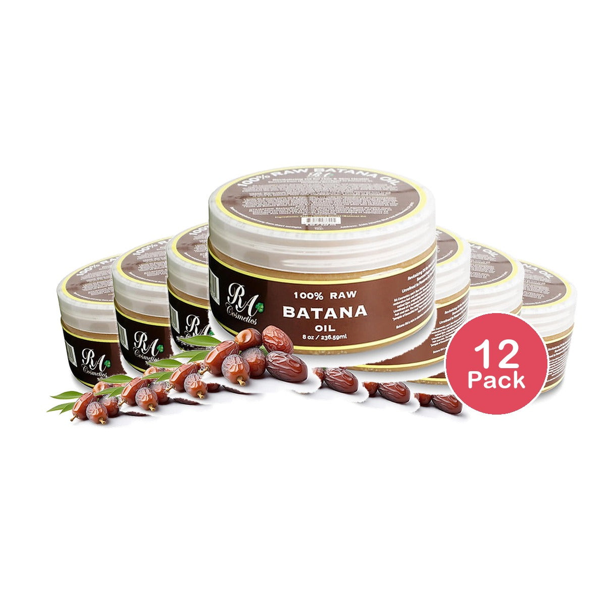 RA Cosmetics 100% Batana Oil 8 Oz (Pack of 12)