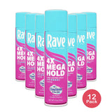 Rave 4X Mega Humidity Resistant Aerosol Hair Spray 11Oz (Pack of 12)