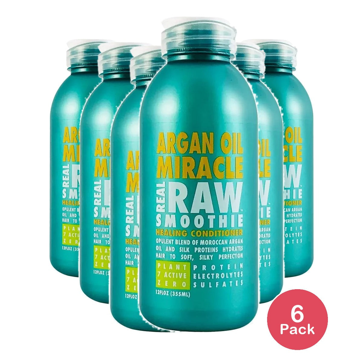 Real Raw Shampoothie Argan Oil Miracle Healing Conditioner 12 Ounce 12.5 Fl. Oz (Pack of 6)