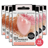 Real Techniques Miracle Powder Sponge Makeup Blending Sponge For Powder Products Set Makeup For Natural Finish & Cloud Skin Buildable Coverage Velvet Material Latex-Free Foam 1 Count 0.35Oz (Pack Of 16)