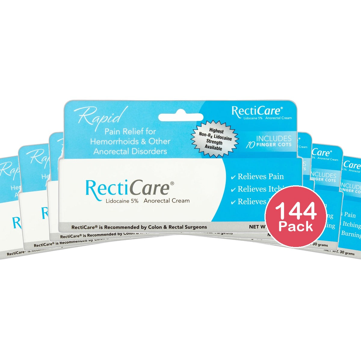 RectiCare Lidocaine 5 Percent Anorectal Cream 1.0Oz (Pack of 144)