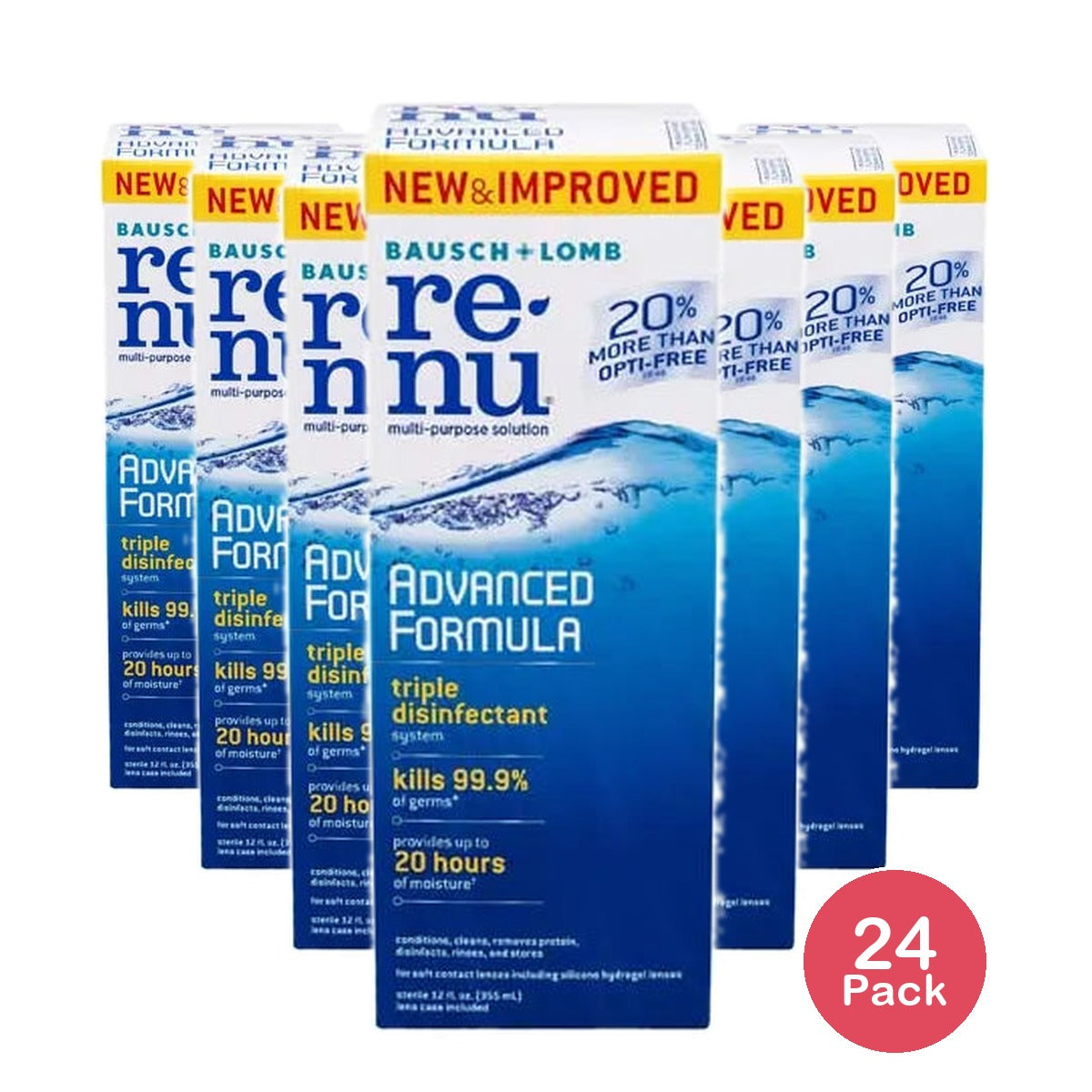 Renu Multi Purpose Contact Lens Cleaner Solution 12Oz (Pack of 24)