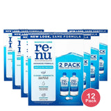 Renu Multipurpose Eye Contact Lens Solution and Cleaner with Lens Case for Soft Lenses 12Oz (Pack of 12)