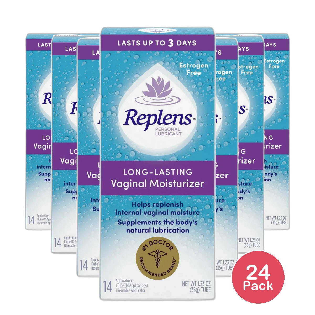 Replens Long Lasting Vaginal Moisturizer 1.23Oz (Pack of 24 ...