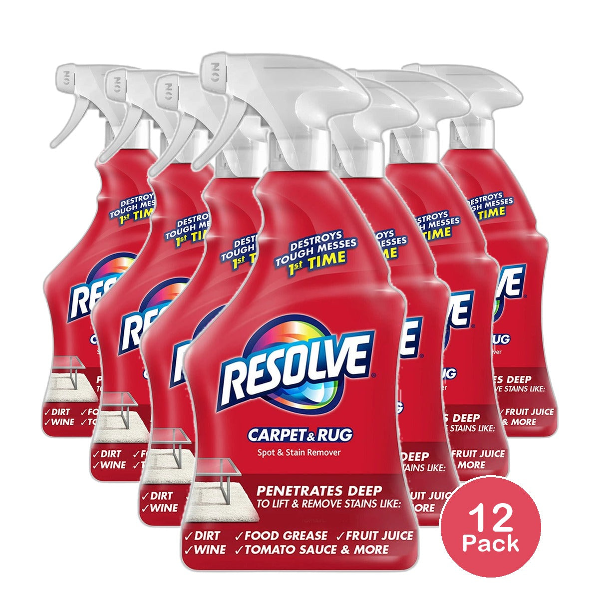 Resolve Carpet Cleaner Spray Spot And Stain Remover 22Oz (Pack of 12)