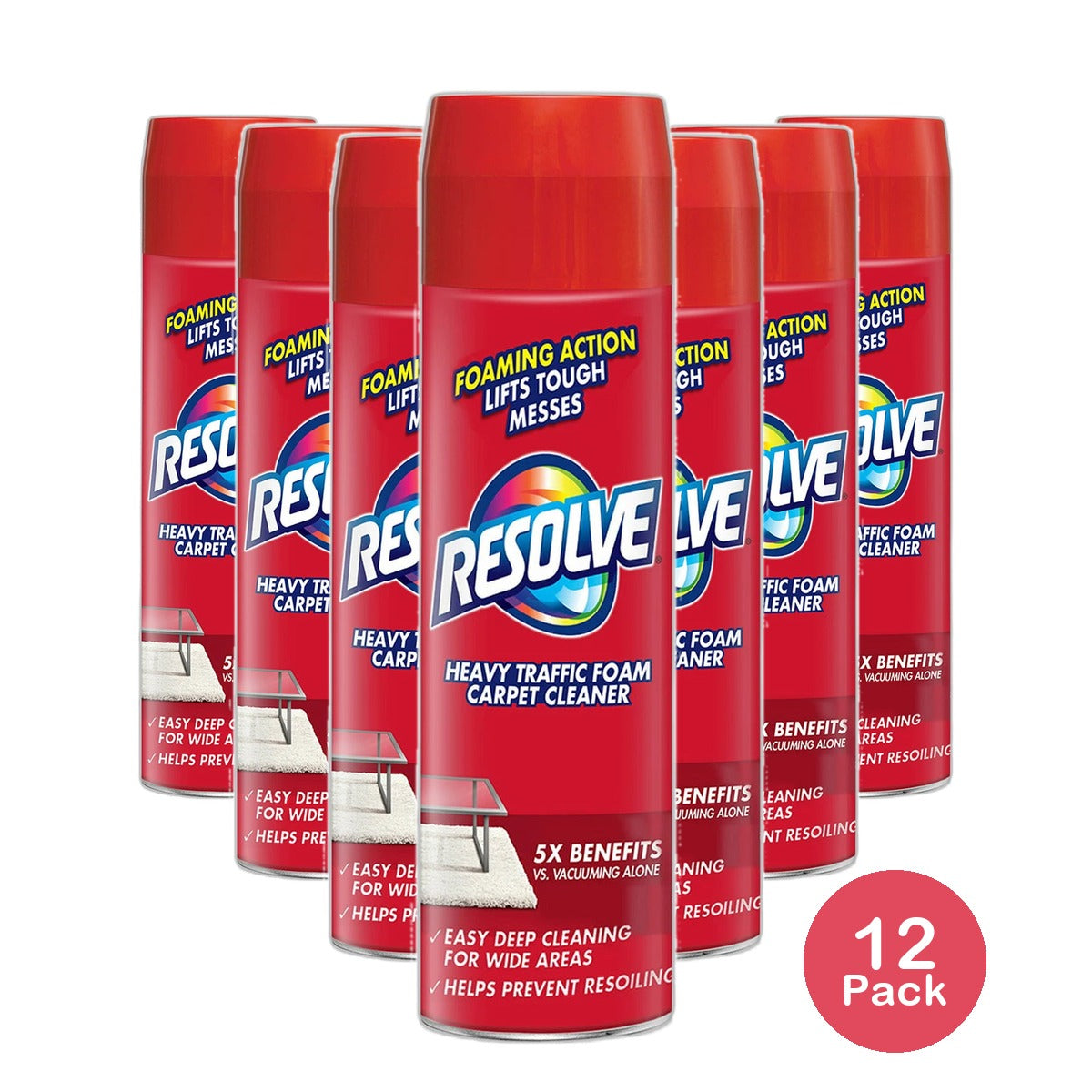 Resolve High Traffic Foam Carpet Cleaner 22Oz (Pack of 12)