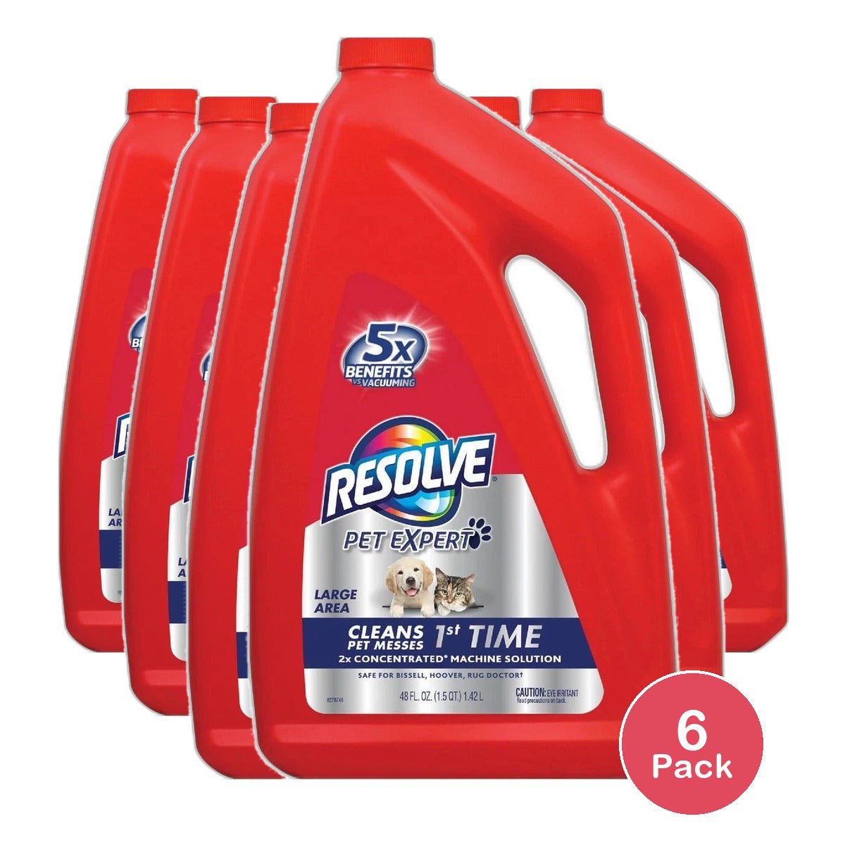 Resolve Pet Carpet Steam Cleaner Solution 2X Concentrate 48Oz (Pack of 6)