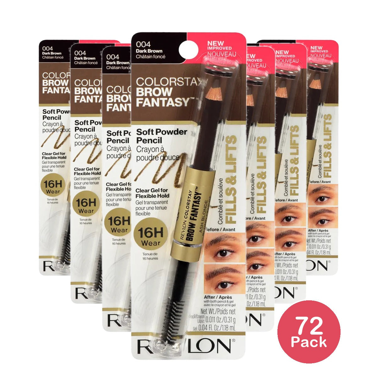 Revlon Brow Fantasy Pencil Dark Brown 0.32oz (Pack of 72)